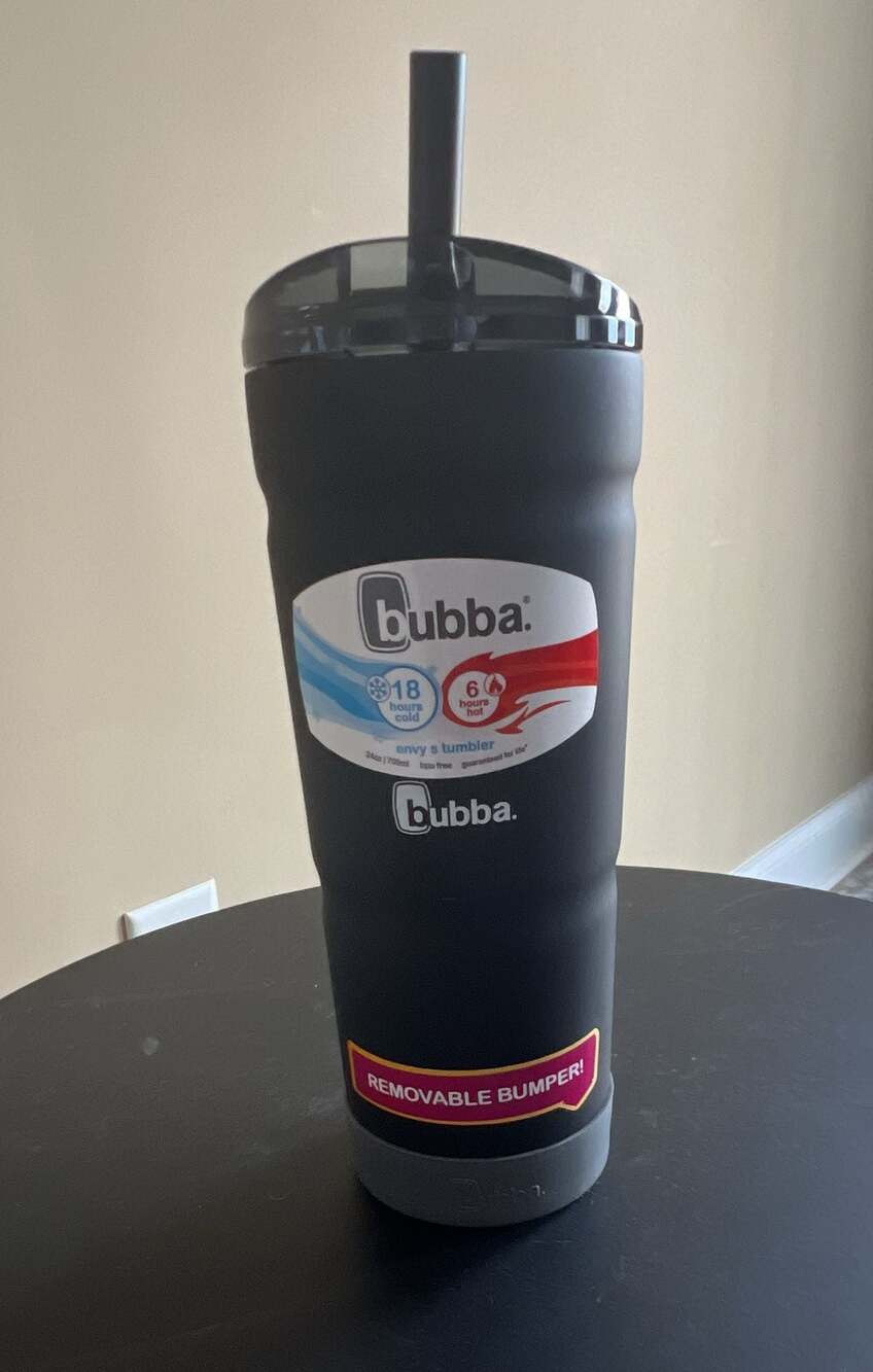 Bubba Envy S Insulated Stainless Steel Tumbler, 24 oz, with Straw, Black